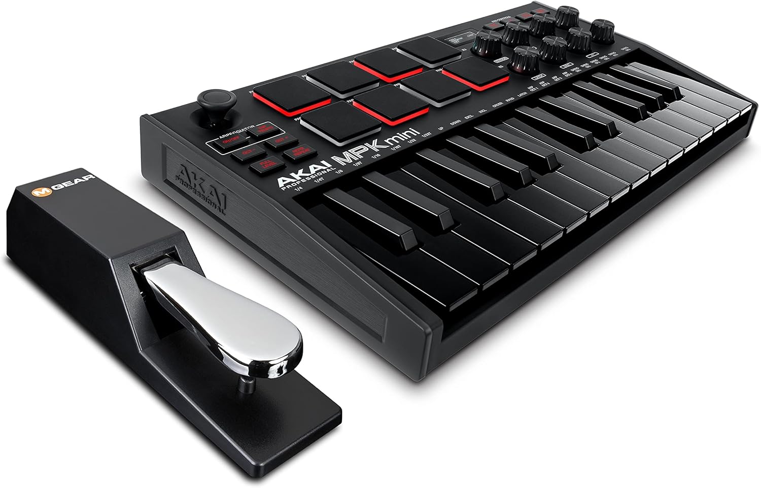 Akai MPK Mini MK3 MIDI Keyboard Controller + M-Audio SP2 Sustain Pedal, with MPC Beats and Software Suite – Beat Maker Bundle (Black)