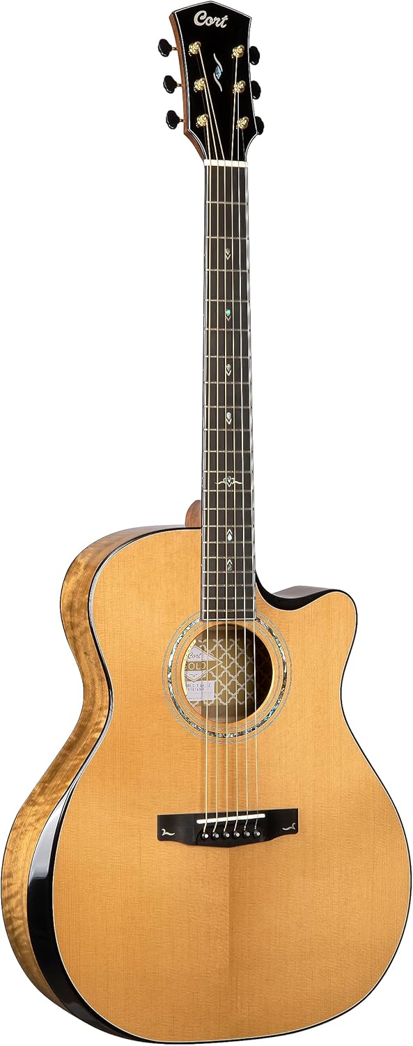 Cort Gold Series Gold Edge Acoustic-Electric Guitar, Natural Glossy