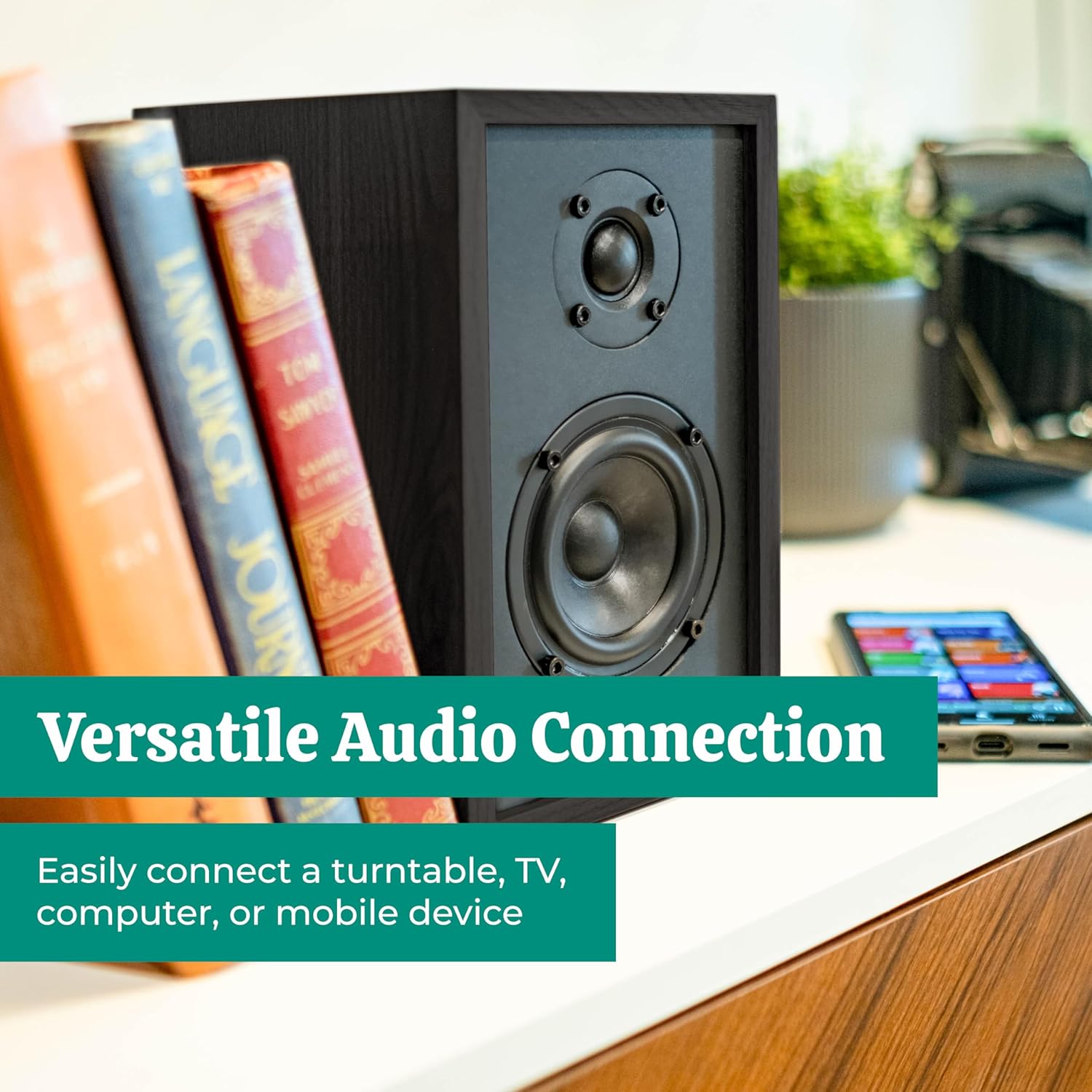 Electrohome Berkeley 2.0 Stereo Powered Bookshelf Speakers with Built-in Amplifier and 3