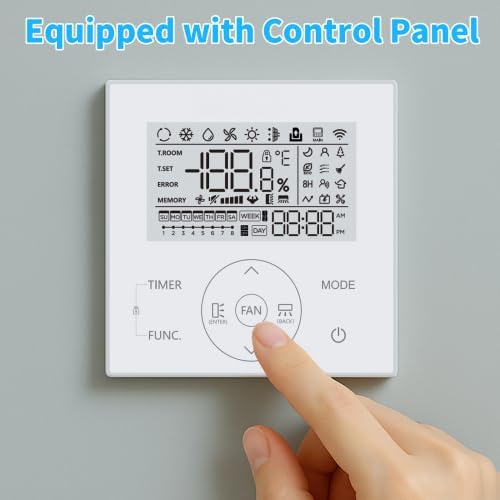 ROVSUN 12000 BTU Ducted Split Air Conditioner with Inverter & Wired Controller, 24 SEER2 Concealed Duct Mini Split AC/Heating System with Pre-Charged Condenser, Heat Pump & Installation Kit, 230V