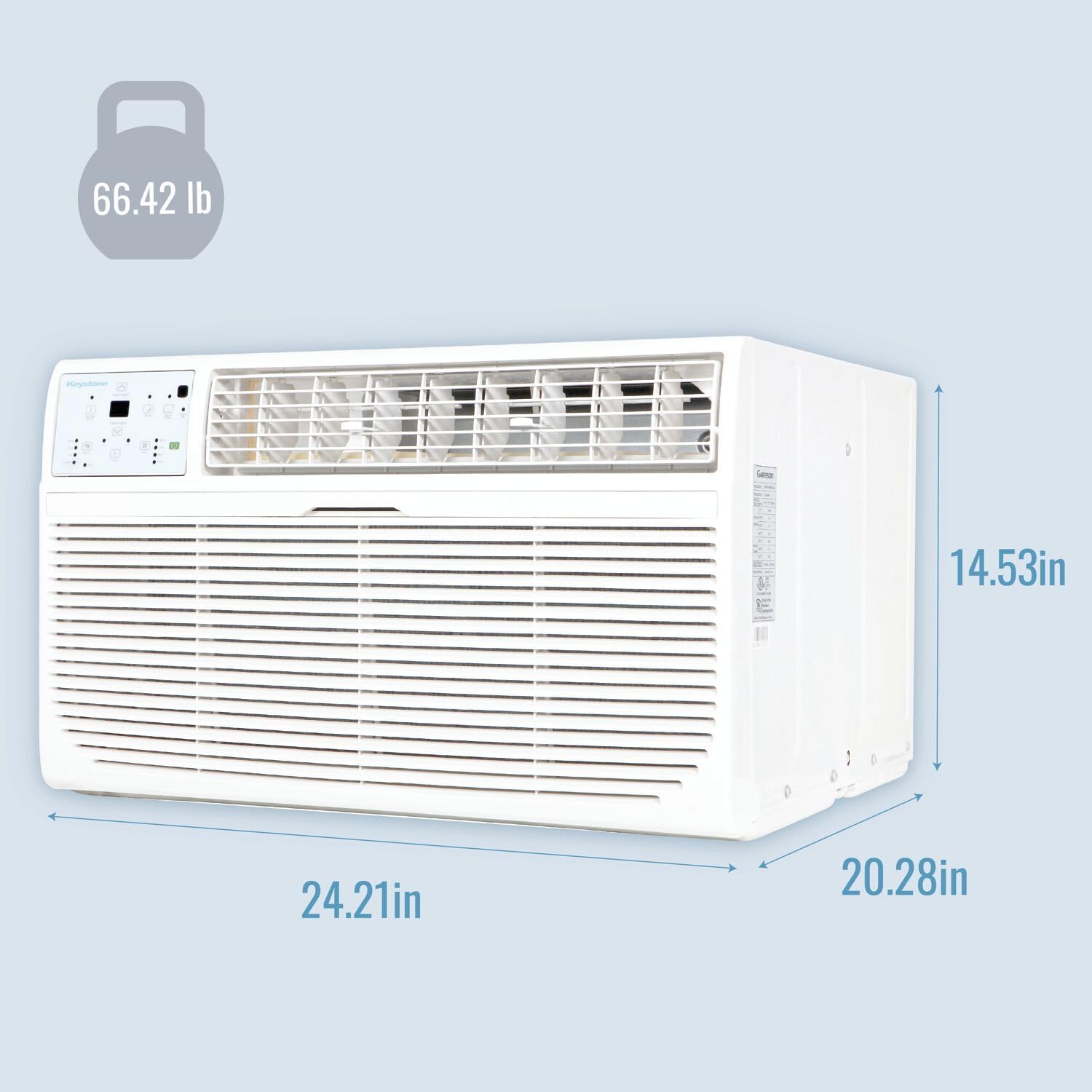 Keystone 10,000 BTU Through the Wall Air Conditioner and Dehumidifier, 230V, Through the Wall AC Unit for Bedroom, Bathroom, Nursery, Small-Medium Sized Rooms up to 450 Sq.Ft., Quiet, High Efficiency