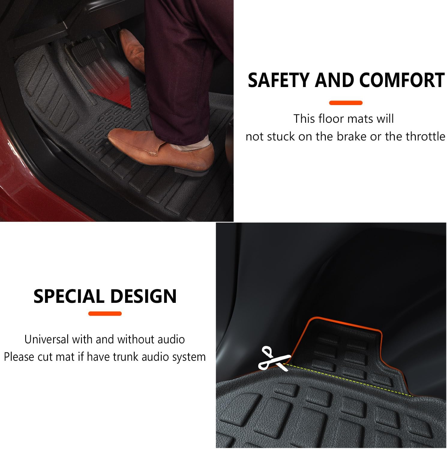 powoq Floor Mats Compatible with 2020-2025 Subaru Outback Cargo Liner TPE Backrest Mat Replacement for 2020-2022 2023 2024 2025 Subaru Outback Accessories(Upgrade Trunk Mat+Backrest Mat+Floor Mat)