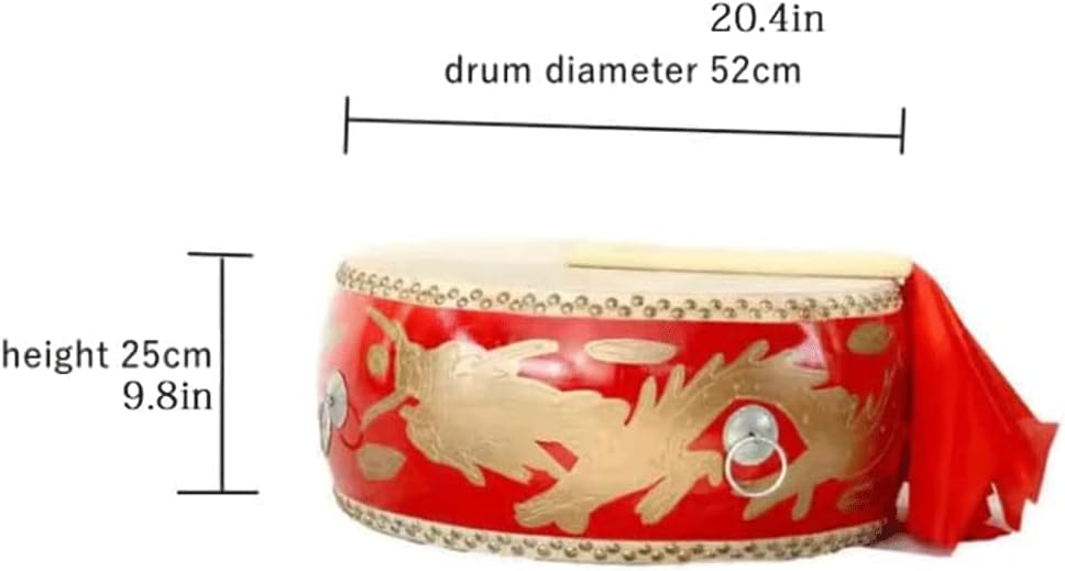 PAASHE Drum Handmade Dragon Dance Lion Martial Arts Kung Fu Big Drum Chinese National Musical Instrument Handpan Drum Adult Drum