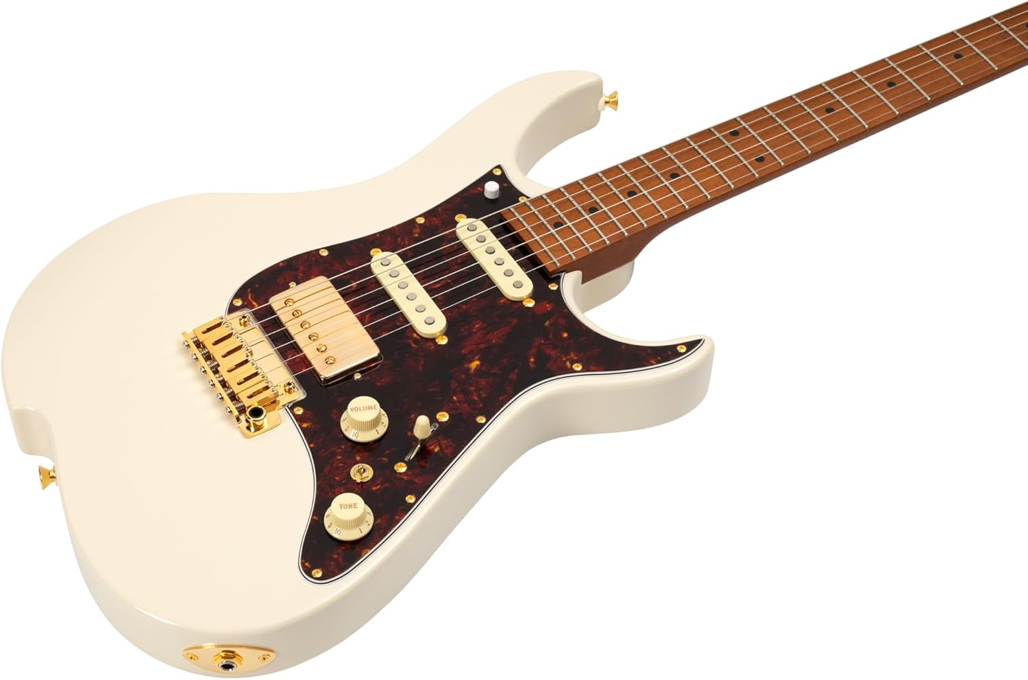 Vola Electric Guitar OZ JRM J2 Olympic White Gloss Handmade in Japan MIJ Roasted Maple Neck Gotoh Bridge Gotoh Locking Tuner Signature model 6 Strings Modern C Neck For All Levels