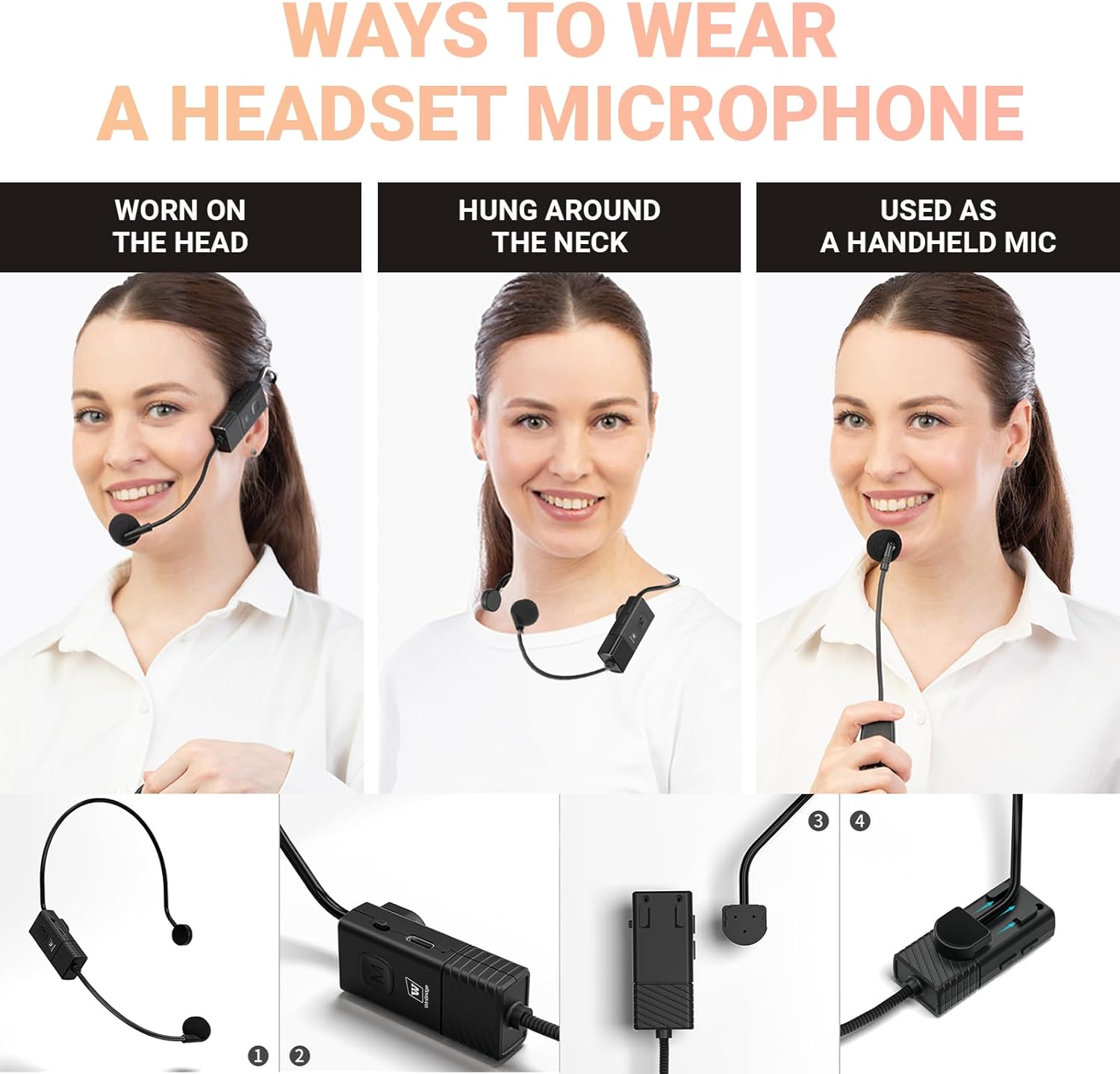 WinBridge S97 60W Bluetooth Speaker Mic– Powerful Wireless Voice Amplifier with Dual Microphones, Portable PA System & Karaoke Machine for Teachers, Sound Effects, Guitar Input, High Bass