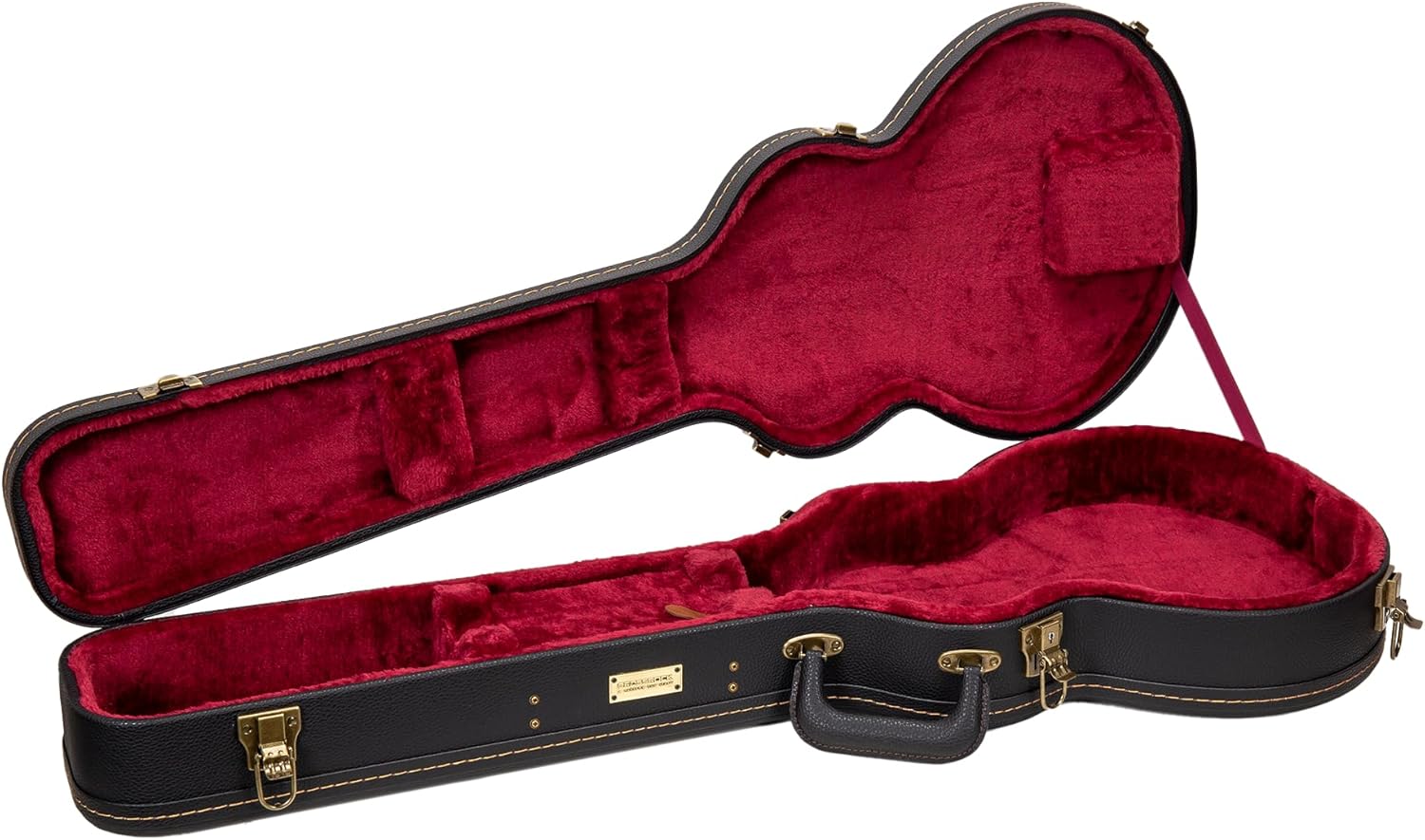 Crossrock SG Electric Guitar Case -Vintage Hardware, Sponge Lining, Metal Feet, Storage Space-Black (CRW520SGBK)