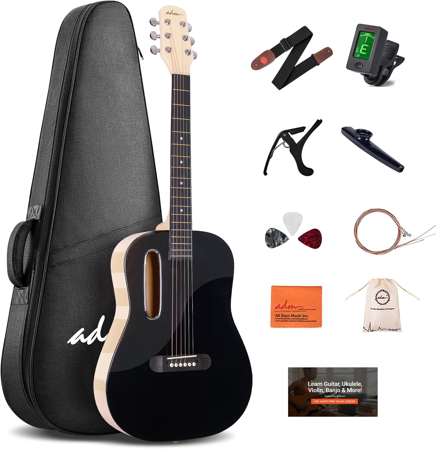 ADM Acoustic Guitar Kits for Beginners Adults - 38