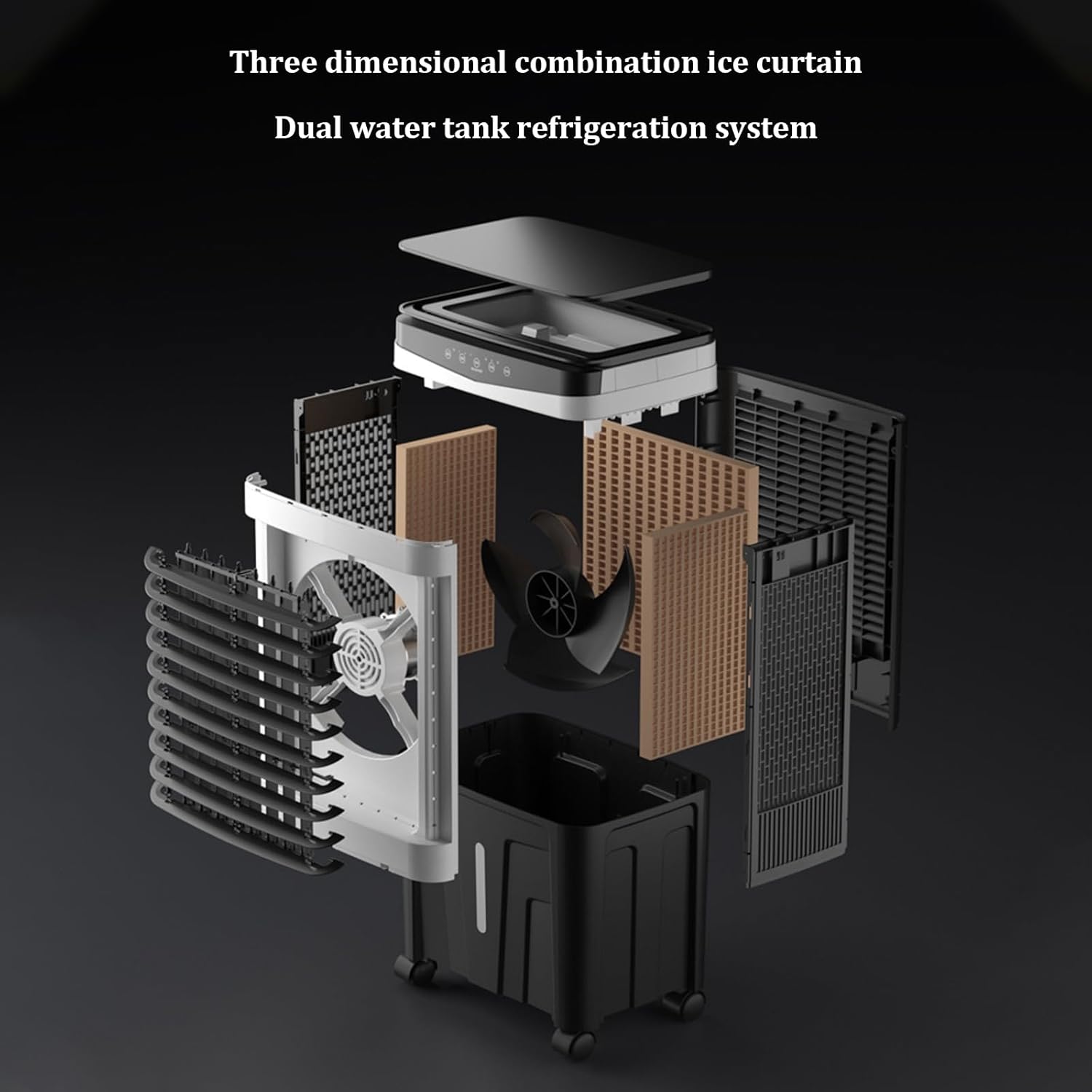 Refrigeration Small Air Cooler,portable Air Conditioner,Three Adjustable Wind Speeds,7.5H Timing Function Evaporative Air Cooler,for Garage, Factory, Supermarket, Household(Color:Touch screen version)