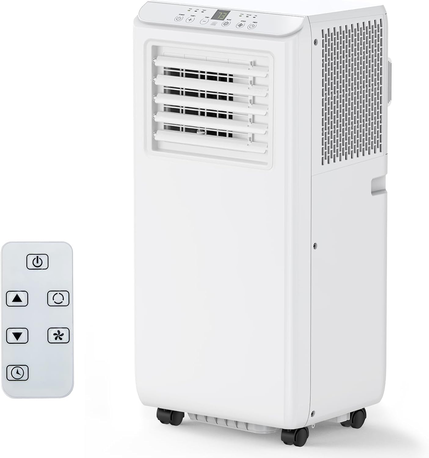 8,000 BTU Portable Air Conditioner for Rooms Up to 350 Sq. Ft, 3-in-1 AC with Dehumidifier, Fan and Cooling Modes, 24H Timer & Sleep Mode, Easy-Install, Includes Remote