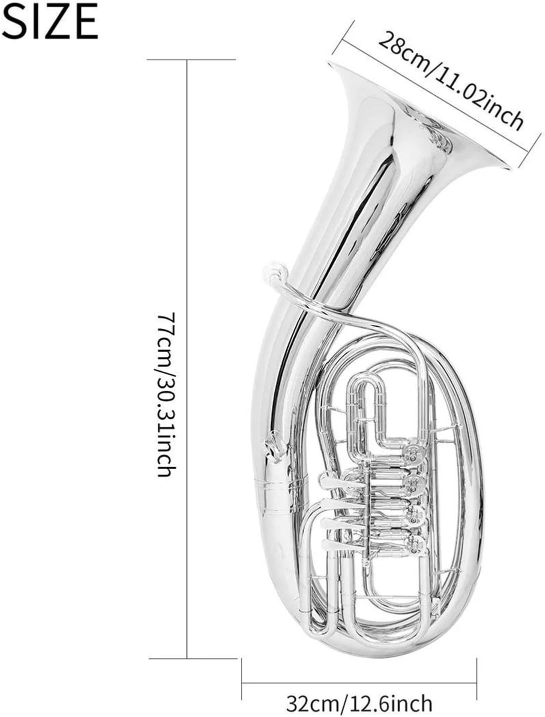 Professional 4 key Euphonium Bb Tune Instrument