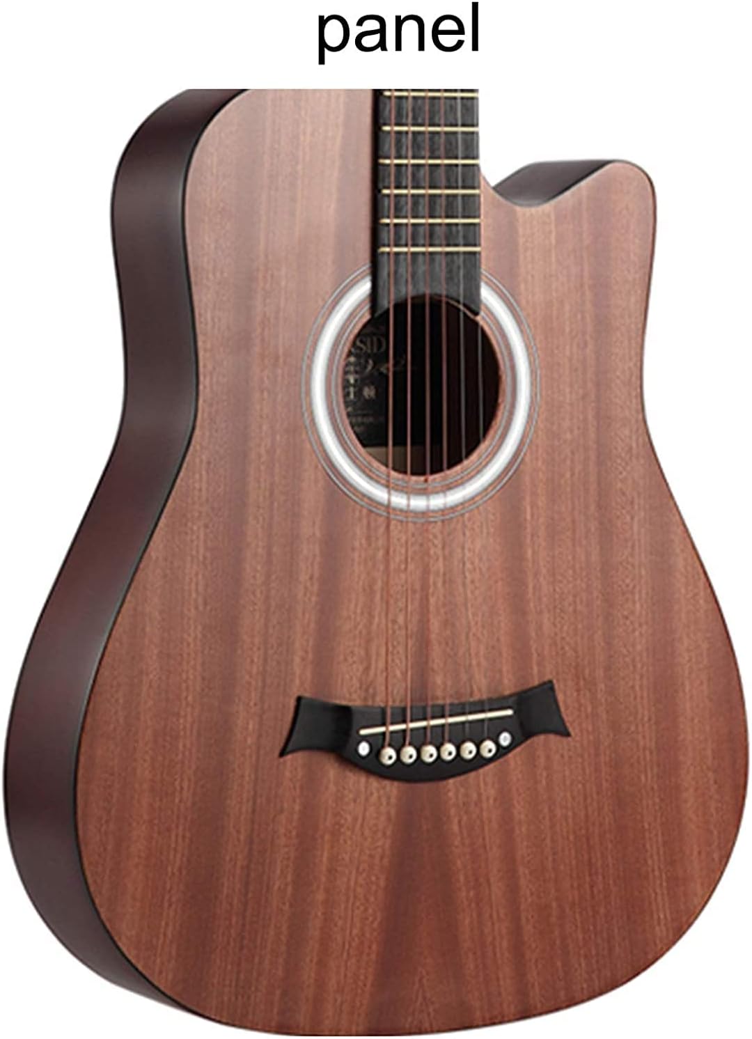 Full Size Guitar 6 String The Sound is Crisp Semi Open Knob Starter Kit Included Beginner Adult Travel Wood Guitar Beginner Acoustic Guitar Starter Package Student G (Color : Black) (Brown)