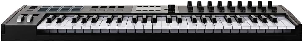 Arturia KeyLab 49 Mk3 Black Bundle with Sustain Pedal & Polishing Cloth – 49-Key USB MIDI Controller, DAW Integration, Faders, Encoders, Pads & Analog Lab Pro Software for Music Production