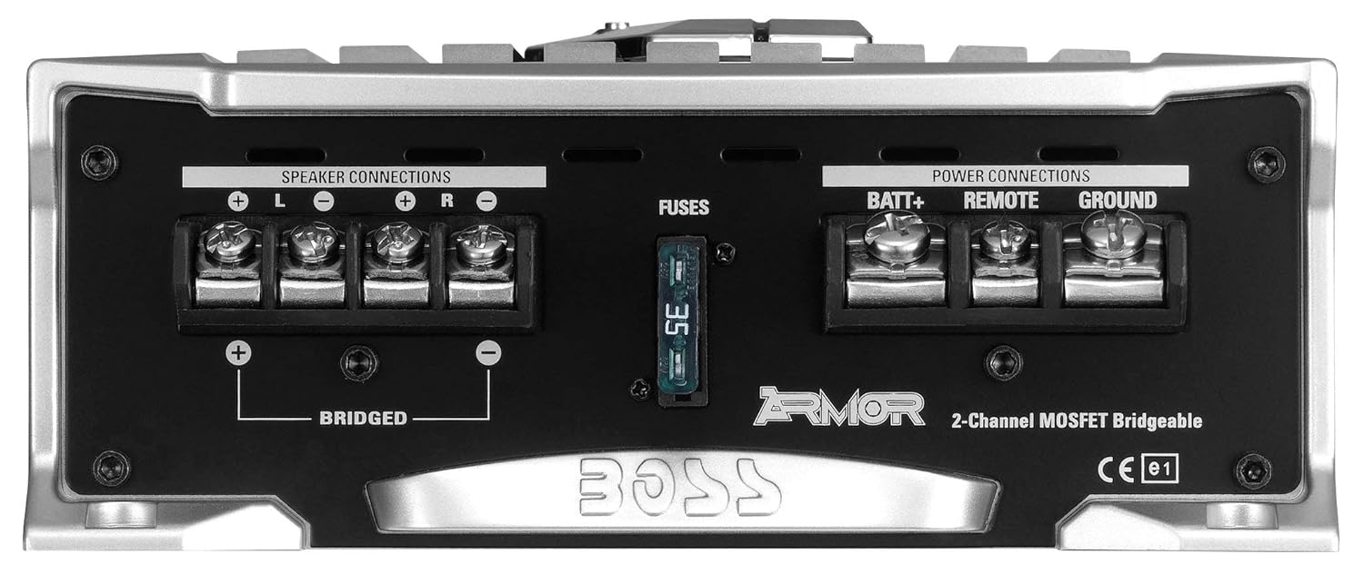 BOSS Audio Systems AR1200.2 2 Channel Car Amplifier - 1200 Watts, Full Range, Class AB, 2-4 Ohm Stable, Mosfet Power Supply, Bridgeable, Black, 1200 WATTS