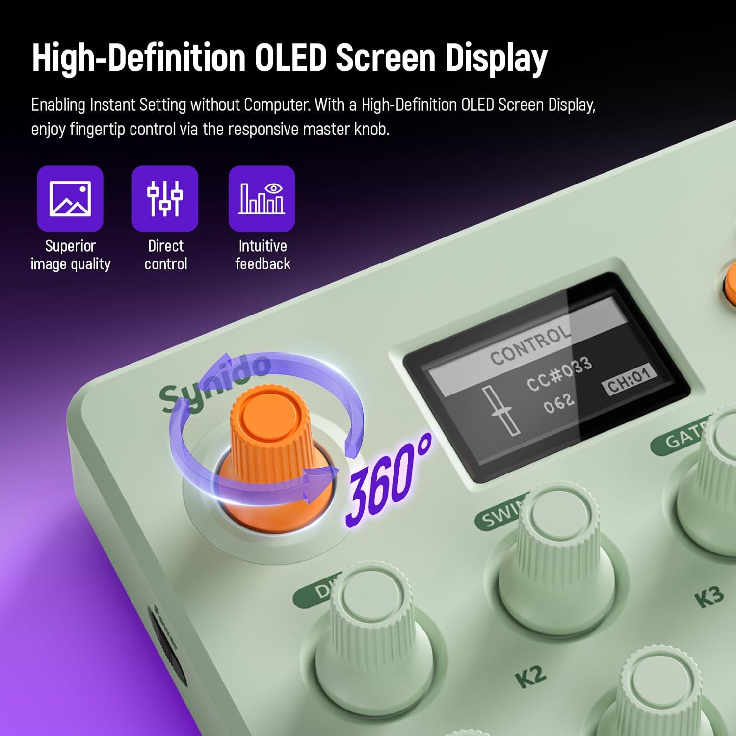 Synido TempoKEY K25 USB C MIDI Keyboard with Wireless MIDI Pad Controller