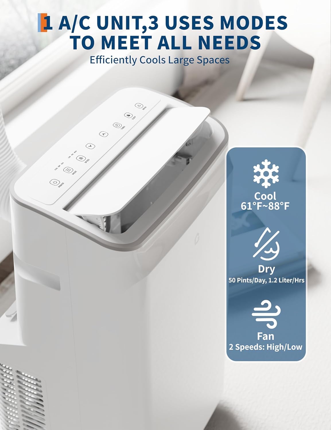 Portable Air Conditioner JHSJHS1 A018H 12000 BTU White Color