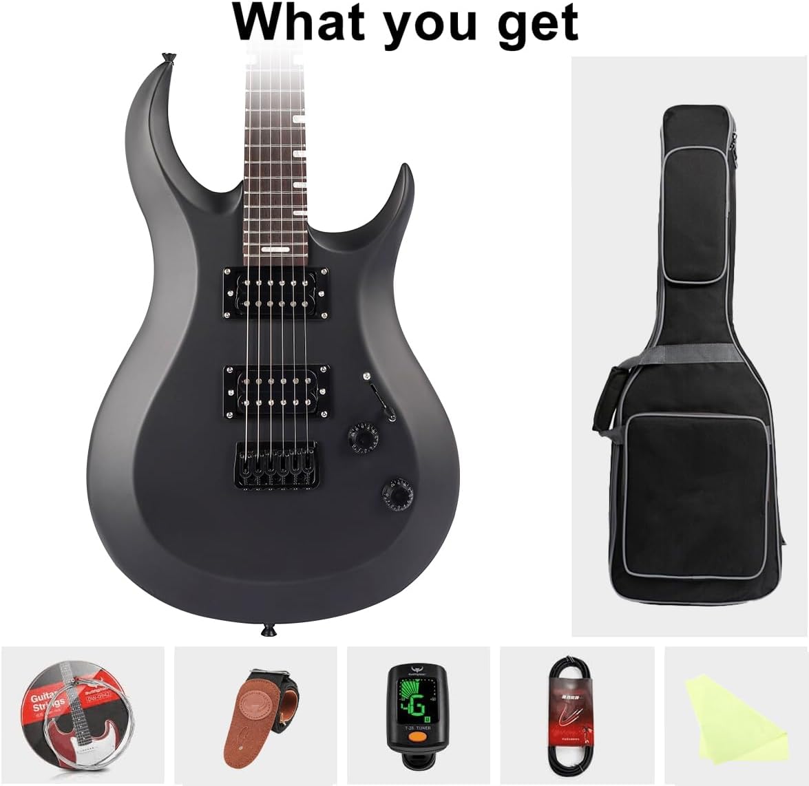 Bullfighter Electric Guitar 39 inch Solid Body, D180 Matte (Black)