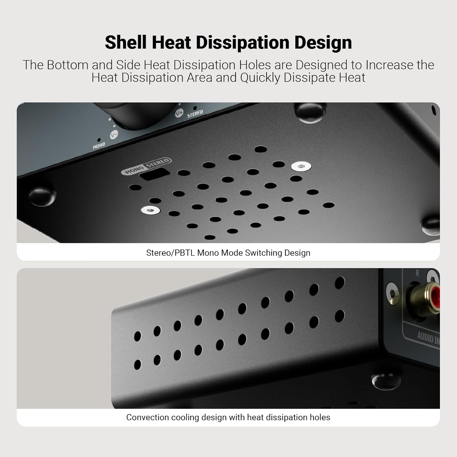 AIYIMA A07 MAX 2 Channel Stereo Amplifier Home Audio 300W*2 TPA3255 Class D Power Amp/Bridgeable Mono Amplifier 600 Watt with 3.5mm Line Output for Passive Bookshelf Speakers+DC36V 6A Power Adapter