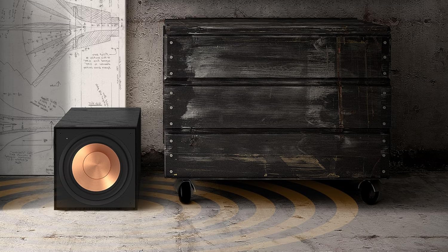 Klipsch Reference R-101SW 10” Front-Firing Subwoofer with All-New Spun-Copper 10” woofers and an All-Digital Amplifier for Premium Home Theater Sound in Black