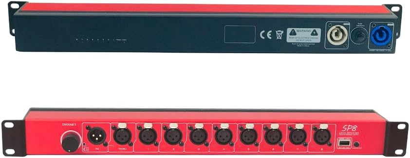 8-port Opto-Isolated DMX Splitter/Amplifier/Isolator, LED Indicator, USB Adjustable Work Light, DMX VIEW Function, Bulit-in Termination, XLR-3PIN,19 Inch Rack Mountable(RDM not Supported)