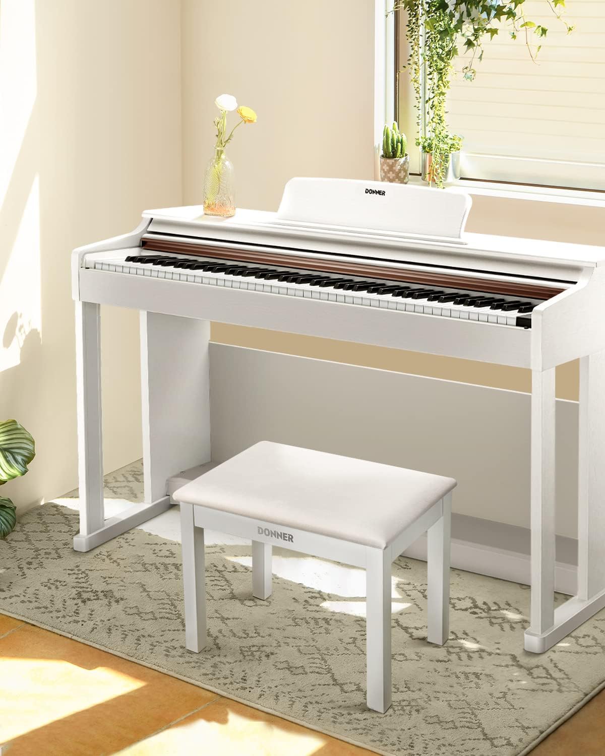 Donner OURA DDP-60 88 Key Digital Piano+Donner Piano Bench with Storage