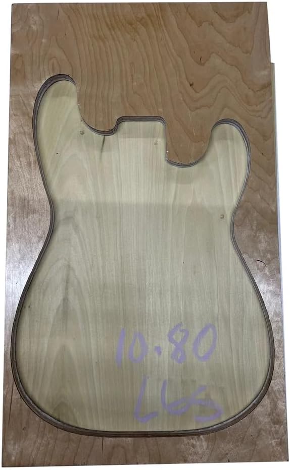 Exotic Wood Zone | Yellow Poplar Semi Explorer Electric/Bass Musical Wood Body Blanks | Guitar Luthier Tonewood Suppliers | Glued Unplaned - 24