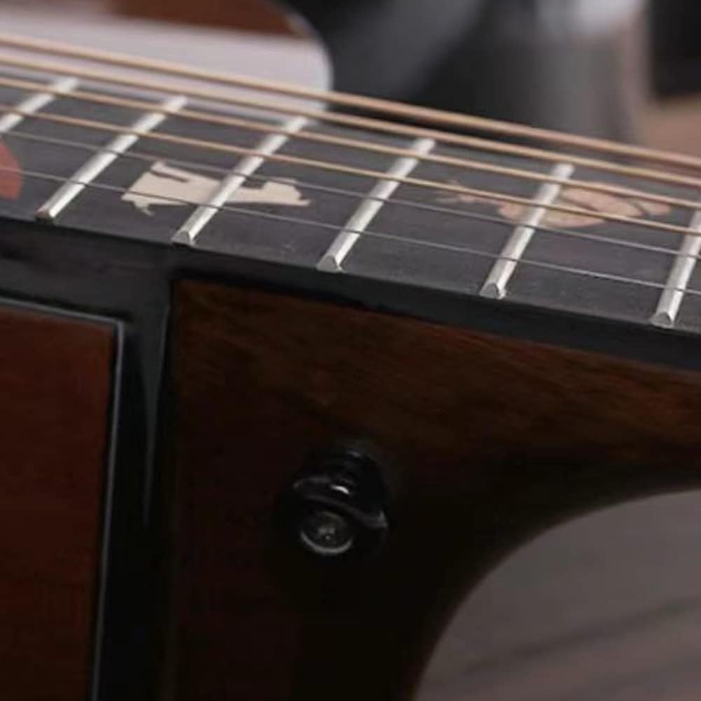 Guitar, Veneer Bright Graffiti Guitar 41 Inch Folk Spruce Wood Guitar Playing The Guitar with Clear Sound for Beginners (Size:41 inches,Color:Brown)