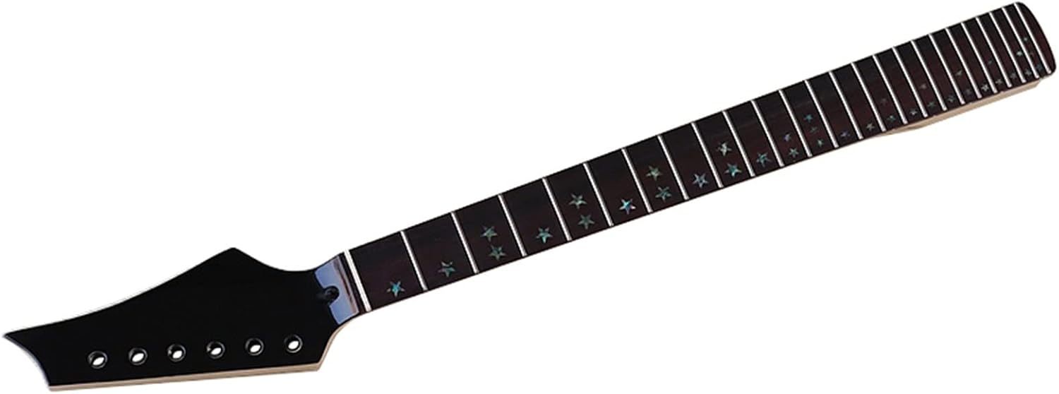 6 String Electric Guitar Neck 24 Frets Maple Wood Fingerboard with Color Shells Star Position Unfinished Guitar Neck (Color : 01)