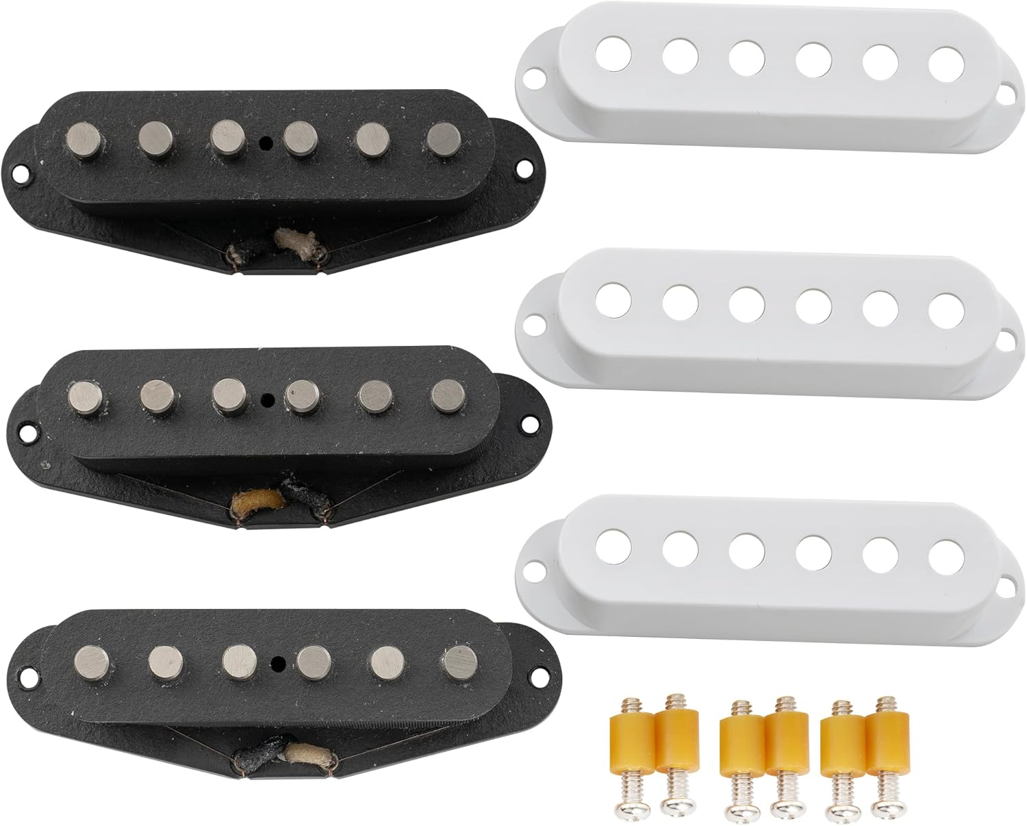 The Revival Pickups RPS5 1954 Strat Vintage Style Alnico 3 Single Coil Neck Middle Bridge Pickups Set for Strat Style Electric Guitar, White