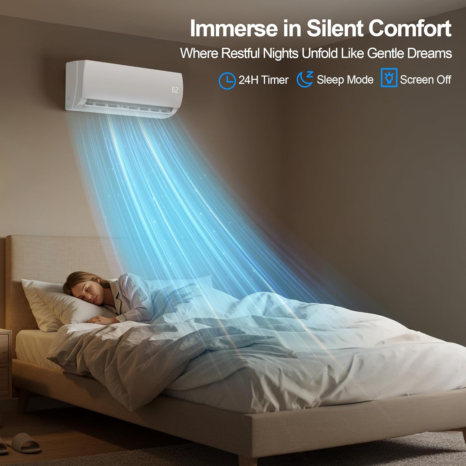 12000 BTU Mini Split AC/Heating System,19 SEER2 208/230V Energy Efficient Ductless Inverter System,Cools Up to 750 Sq.Ft with Pre-Charged Condenser,Heat Pump & Installation Kits