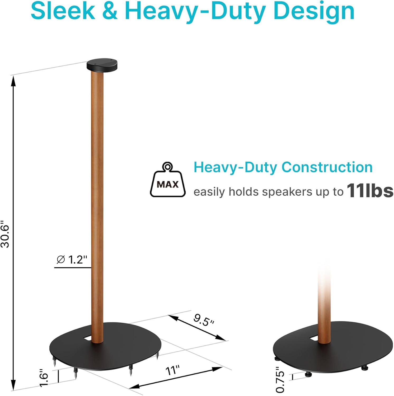 Speaker Stands Pair for SONOS Era 100 and Era 300,11LBS Capacity,30.6