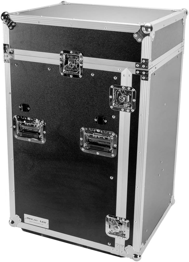 TBH11M16UCTLT Fly Drive Case For 19-in Width DJ Amplifier or Mixer or Similarly Sized Equipment 11U Space DJ Rack with Laptop Shelf with Wheels