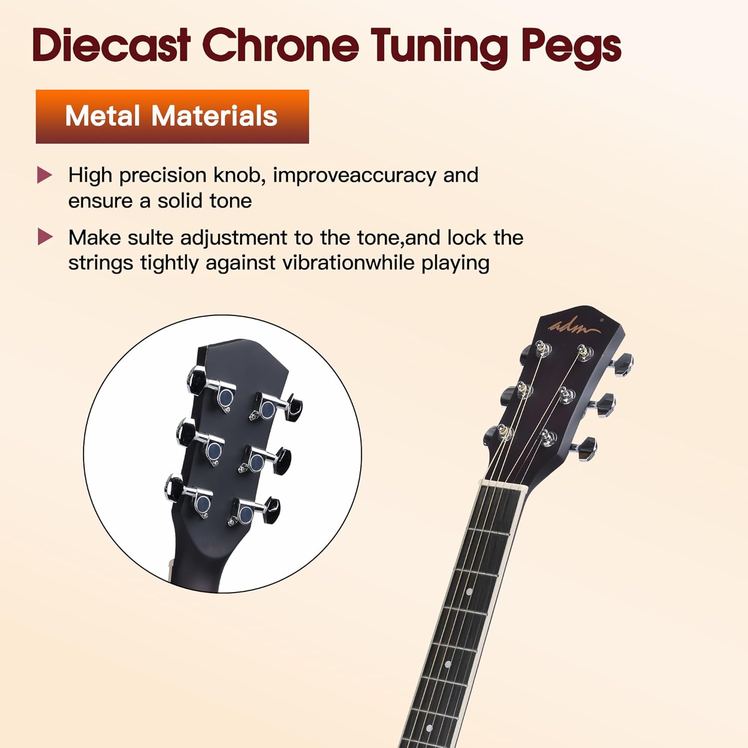 ADM Dreadnought Acoustic Guitar Kit with Free Lesson for Beginner Adult Teen Full Size Acustica Guitarra Starter Bundle Set w/Bag Strap Tuner Capo Pickguard Music Stand Right Hand(Sunburst, 41 Inch)