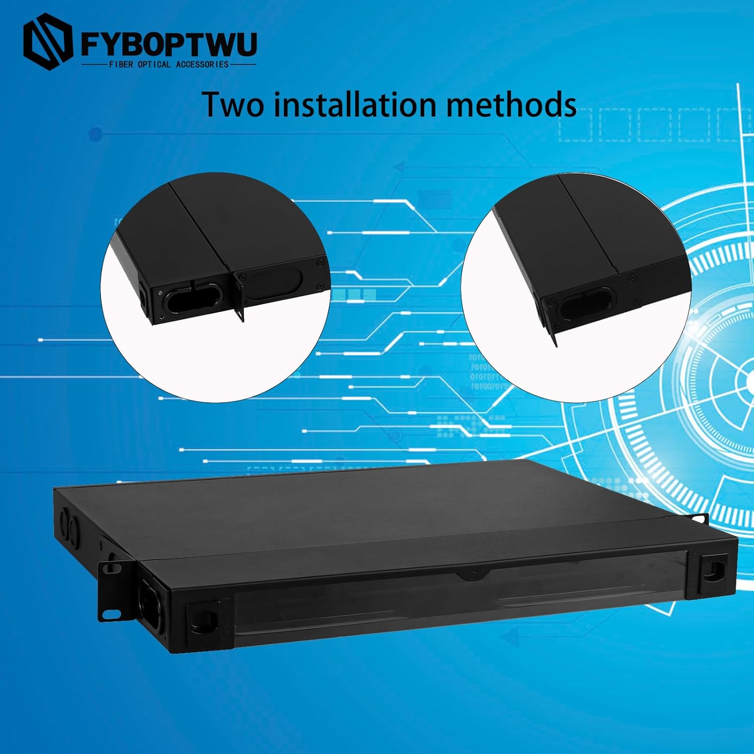 -1 Pack Fiber Optic Rack Mount Enclosure Box with 3 Slots for Fiber LGX Adapter Panels or Cassettes (3pcs Fiber Patch Panel (5.1inch*1.14inch) can be Inserted)