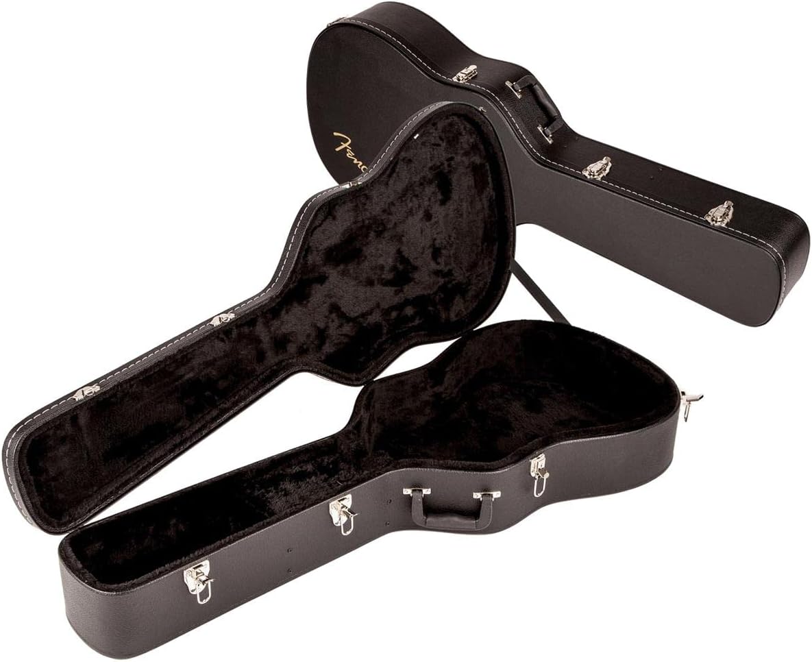 Fender Flat-Top Dreadnought Acoustic Guitar Case, with 1-inch Foam Padding, Guitar Accessories, Black