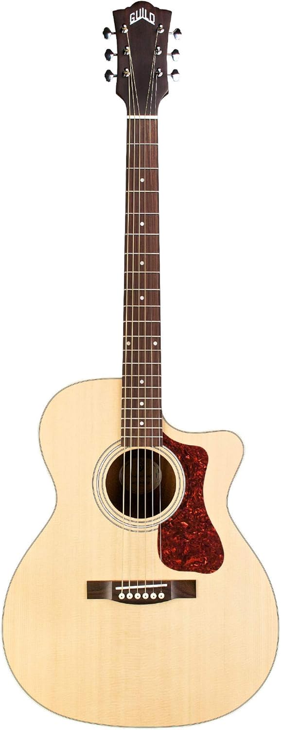 Guild Guitars OM-240CE Acoustic Guitar, Natural, Archback Solid Top, Westerly Collection