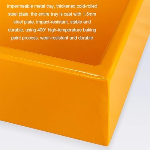 Oil Spill Containment Tray with Drain, Leakproof Spill Platform for Garage and Warehouse, Metal Spill Pallet with Grating for Oil Drums and Washing Machines