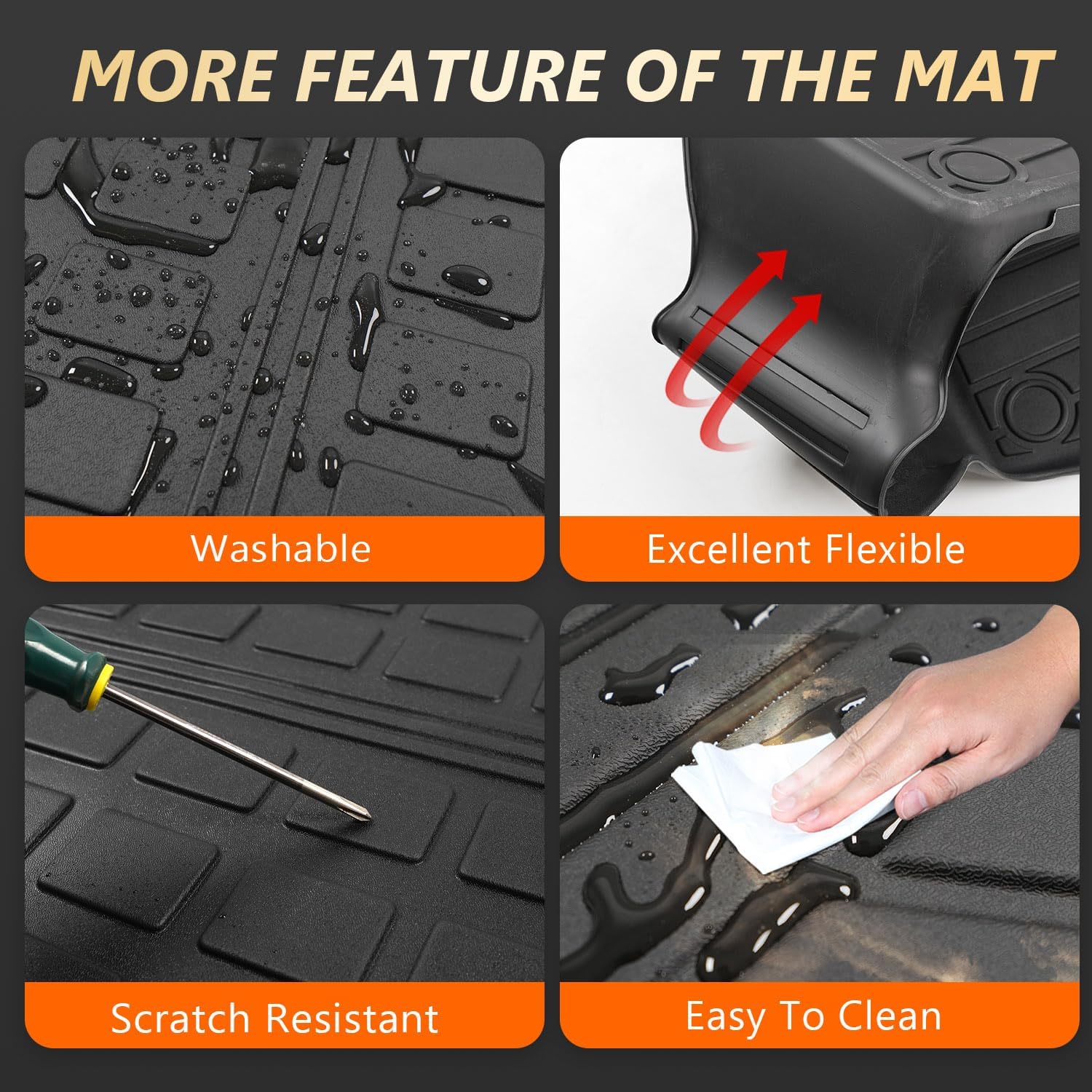 powoq Floor Mats Compatible with 2020-2025 Subaru Outback Cargo Liner TPE Backrest Mat Replacement for 2020-2022 2023 2024 2025 Subaru Outback Accessories(Upgrade Trunk Mat+Backrest Mat+Floor Mat)