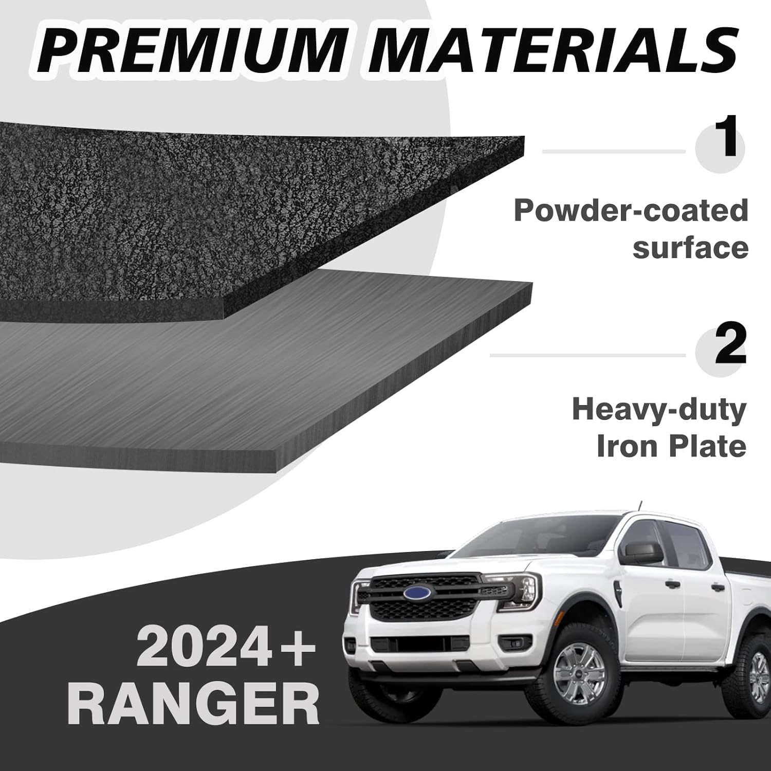 Muslogy Center Console Safe Lockbox Vault Compatible with Ford Ranger 2024 2025 Accessories Console Vault Box Gun Safe Armrest Extra Storage Safety High Security 4 Digit Combination Lock with Key