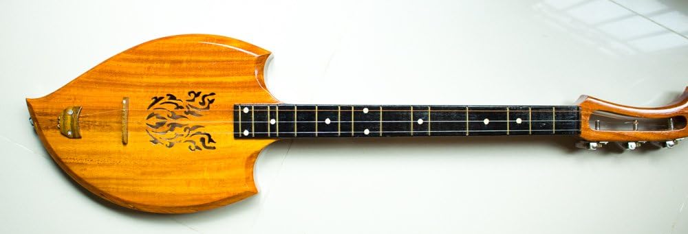 Isarn Acoustic Phin 3 Strings, Thai Lao Guitar Musical Instrument, Traditional Thai Musical Pin 29