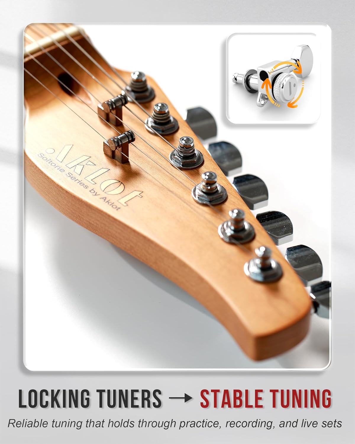 AKLOT Modern TL Electric Guitar – Dual Humbucker with Coil Split, Roasted Maple Neck & Flame Maple Top, Locking Tuners, Beginner & Intermediate Guitar, Inferno Burst