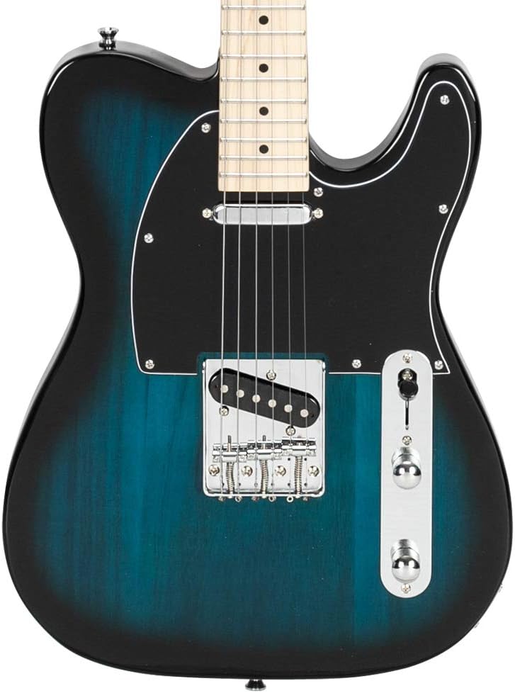 39 Inch Electric Guitar,Maple Fingerboard Electric Guitar SS Pickup Case & Accessories Pack Beginner Starter Package Beginner Kit for Starter (Blue)