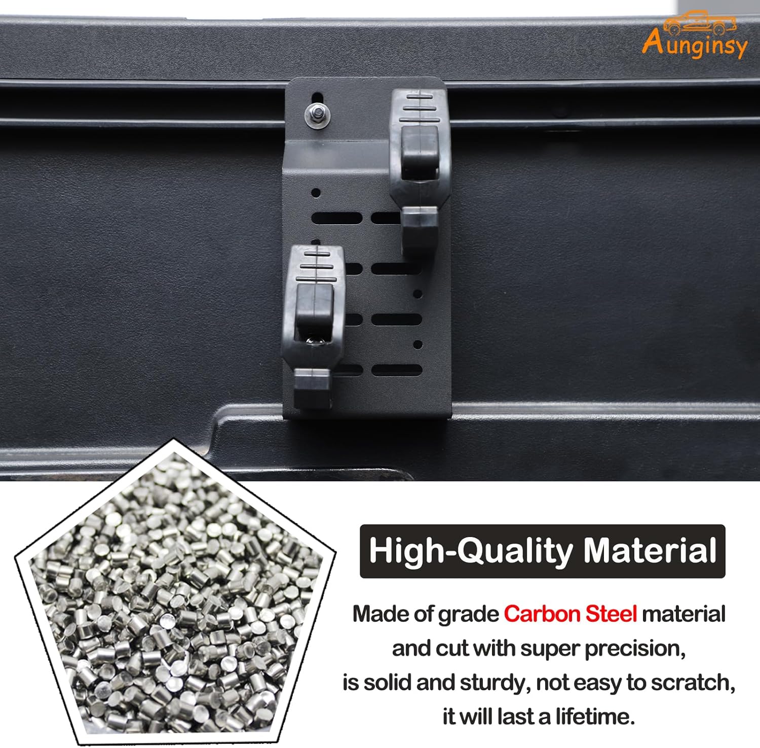 Aunginsy Bed Rail Mount Brackets Compatible with Toyota Tacoma 2016-2023 Truck Bed Rail Track System Bed Rail Modular Accessory Mount for Shovels, Recovery Boards, Fuel Cans & Other Accessories