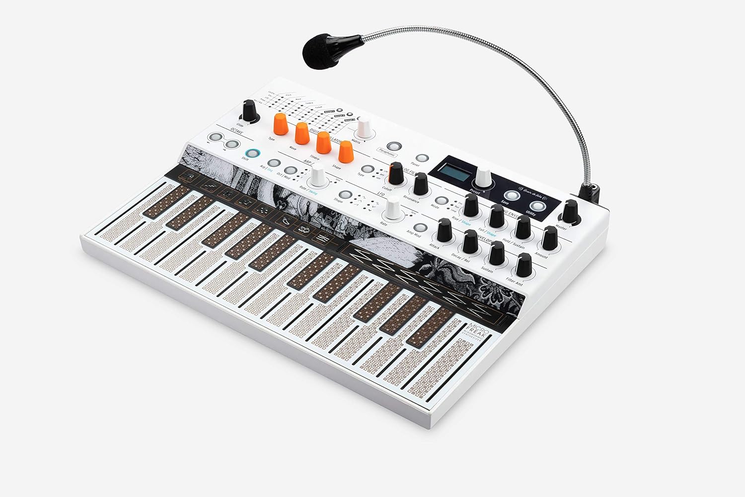 Arturia MicroFreak Vocoder Edition Hybrid Synthesizer 25-key Paraphonic Hybrid Hardware Synth and Vocoder with Poly-aftertouch Flat Keyboard and Gravity Phone Holder and Pro Headphone Bundle