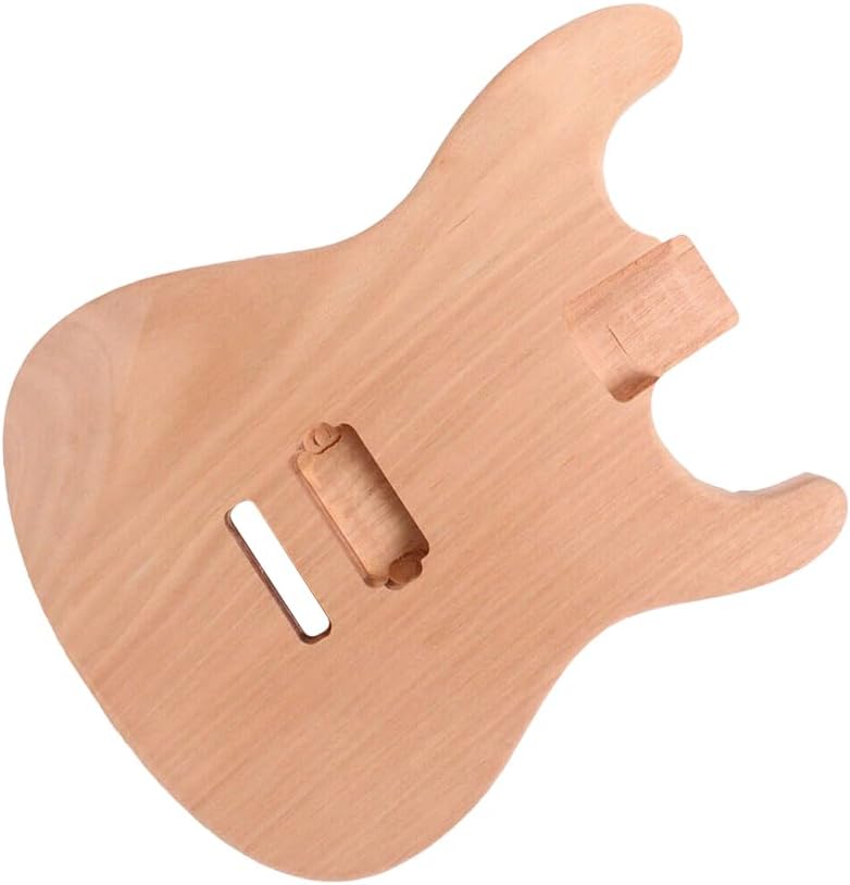yinfente Unfinished Mahogany Electric Guitar Body DIY Replacement Bolt On Heel Pocket Natural