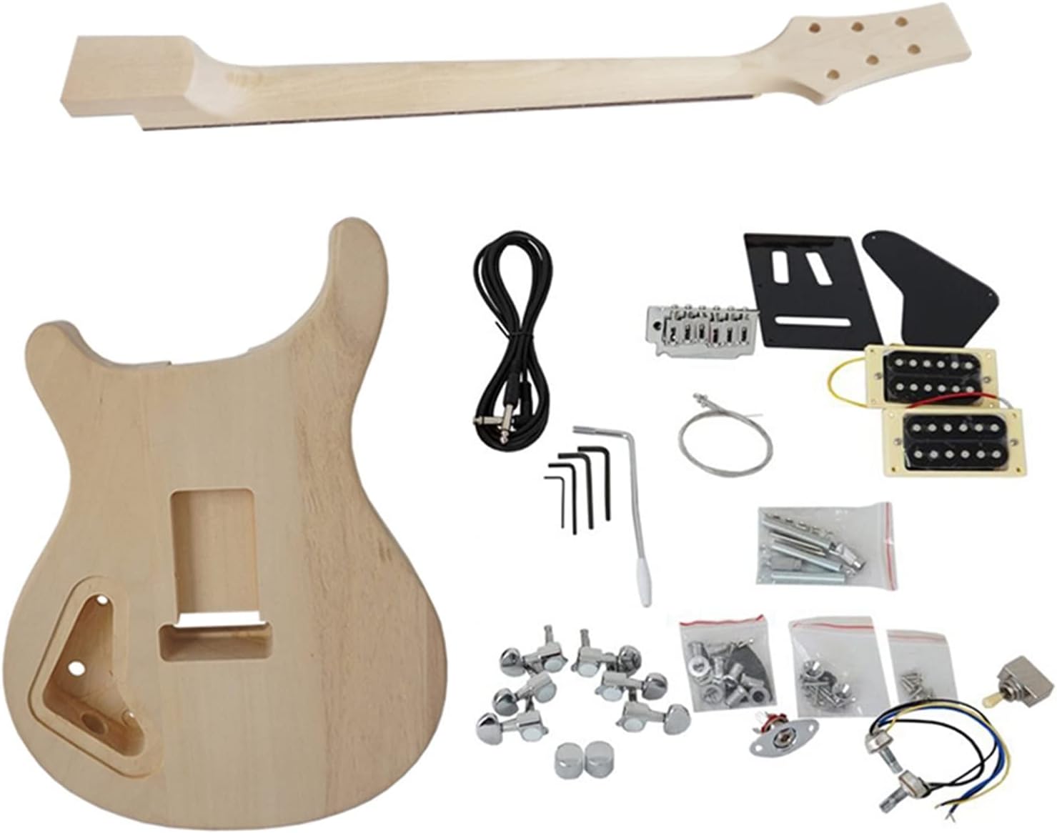 Unfinished DIY Custom Electric Guitar Kits with All Hardwares DIY Guitar Kit (Color : 2)