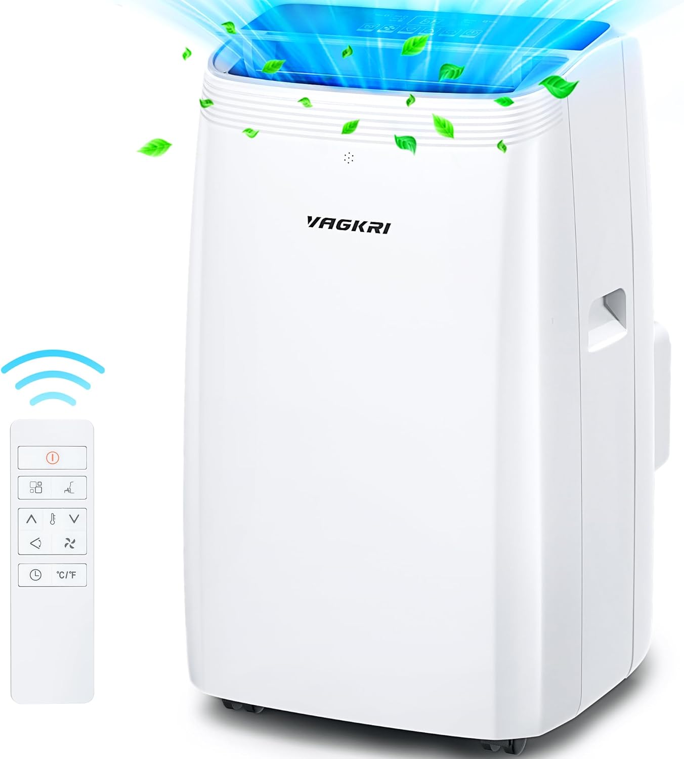 VAGKRI Portable Air Conditioners 14000 BTU ASHRAE (10200 BTU DOE/SACC), 3-in-1 AC Unit with Fan & Dehumidifier Cools up to 700 sq. ft, Smart/Sleep Mode 3 Fan Speeds Auto Swing 24H Timer Remote Control