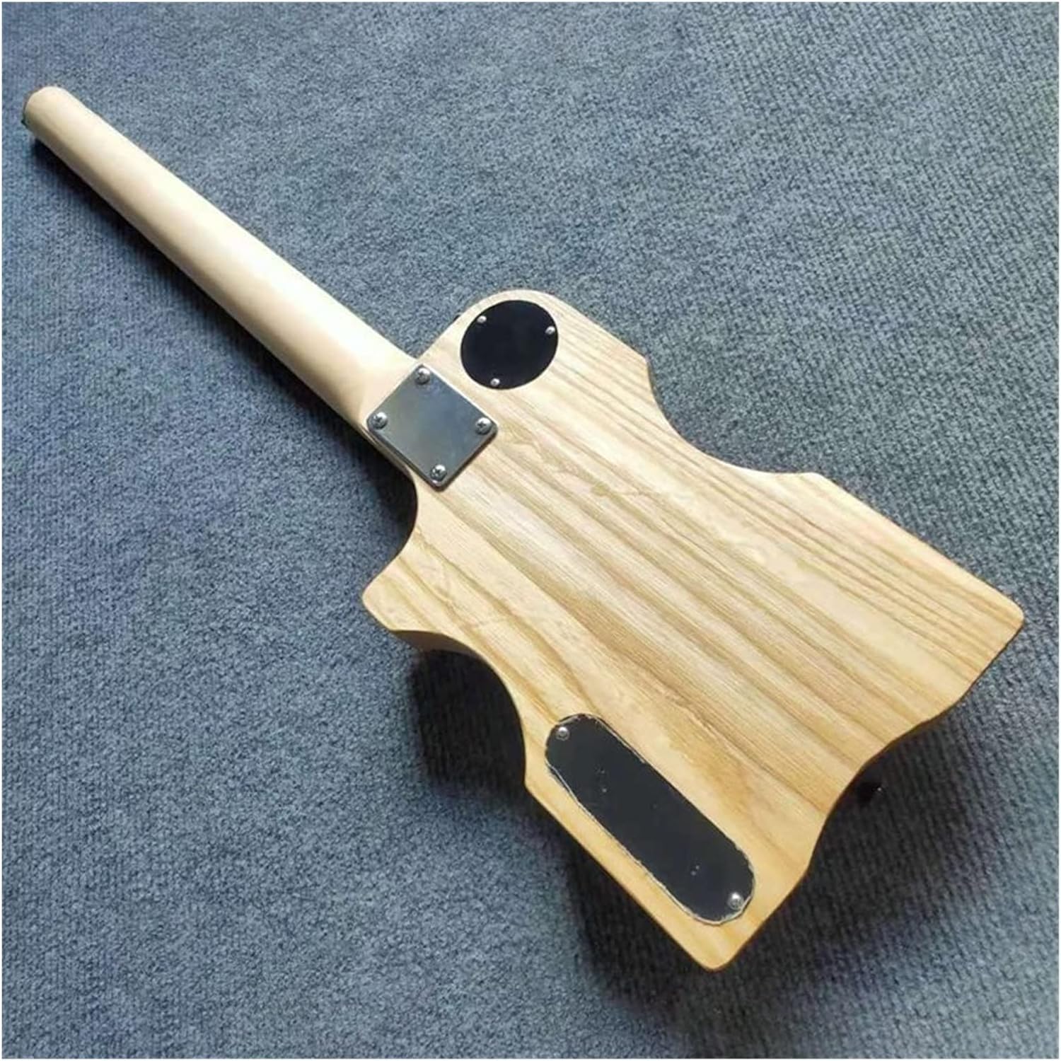 30- inch Mini Headless Electric Guitar Ash Wood Body Canadian Maple Neck 6- String 24- Fret Bolt Matte Natural Color Belt Bag Guitar ​Neck Replacement (Size : 30 Inches)