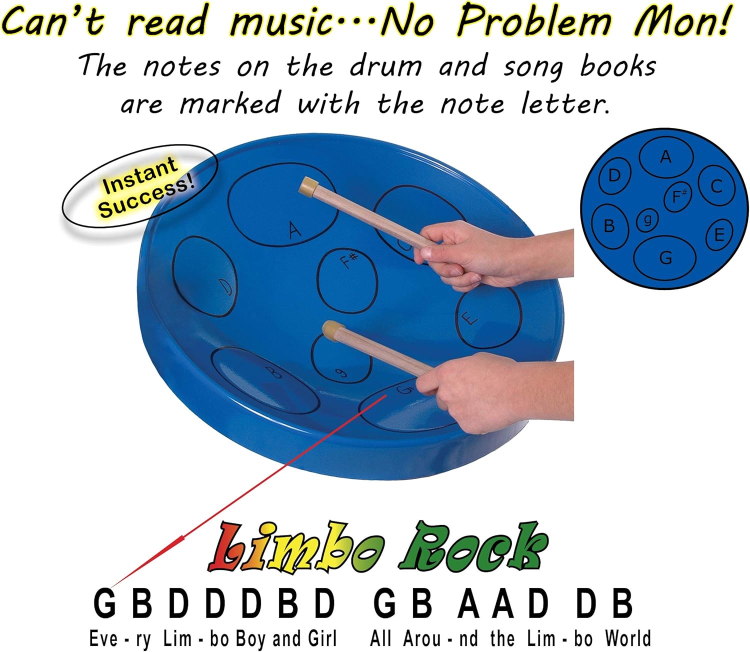 Jumbie Jam Steel Drum Ready-To-Play-Kit Blue Finish with Metal Z-Floor Stand