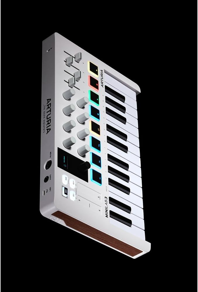 Arturia 231501 MiniLab 3 25-Key MIDI Controller Keyboard White (Renewed)