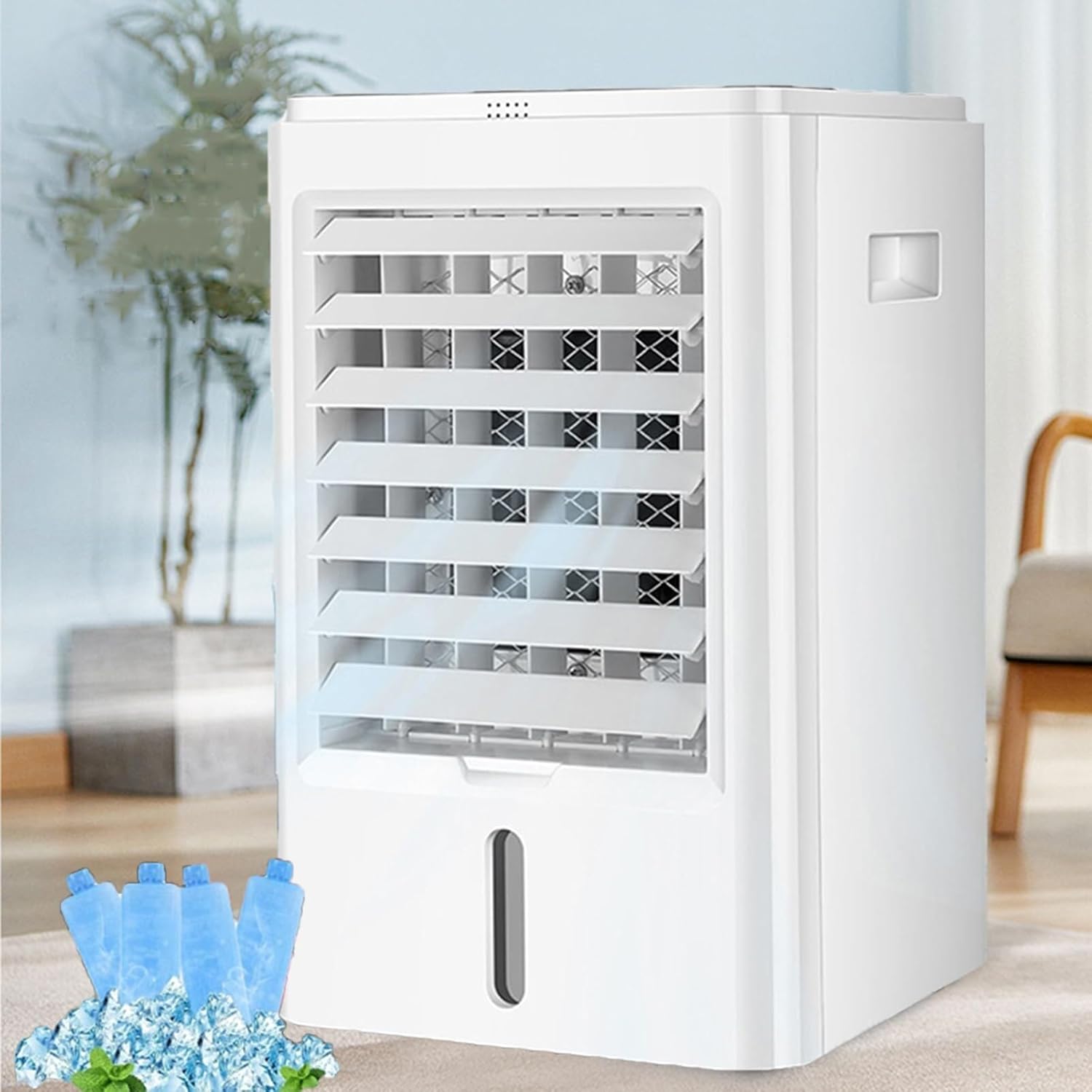 Multifunctional Car Evaporative Air Cooler, 4-in-1 Portable Air Conditioner for Home, Office & RV, 4L Tank, Remote, Timer, 12V/220V